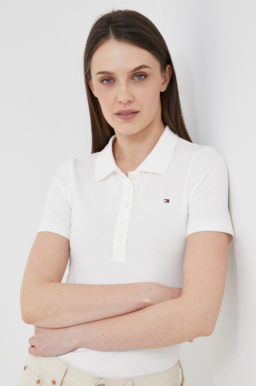 

Поло Tommy Hilfiger жіночий колір білий