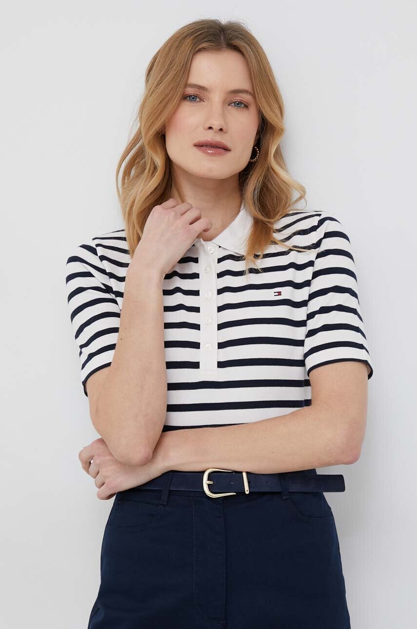 

Поло Tommy Hilfiger жіночий колір бежевий