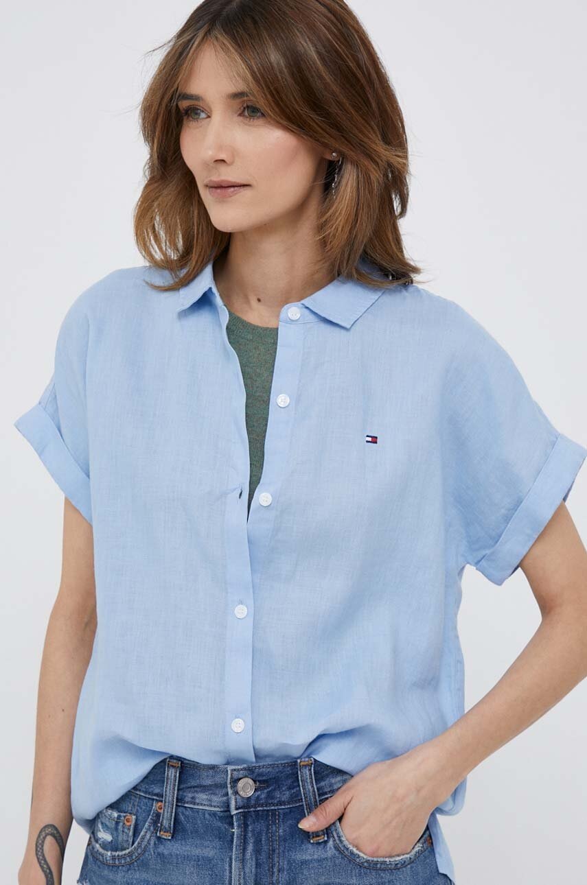

Льняная рубашка Tommy Hilfiger relaxed классический воротник