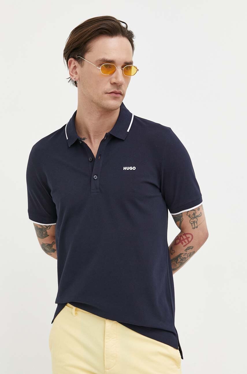 Hugo Tricou Polo Barbati, Culoarea Albastru Marin, Neted