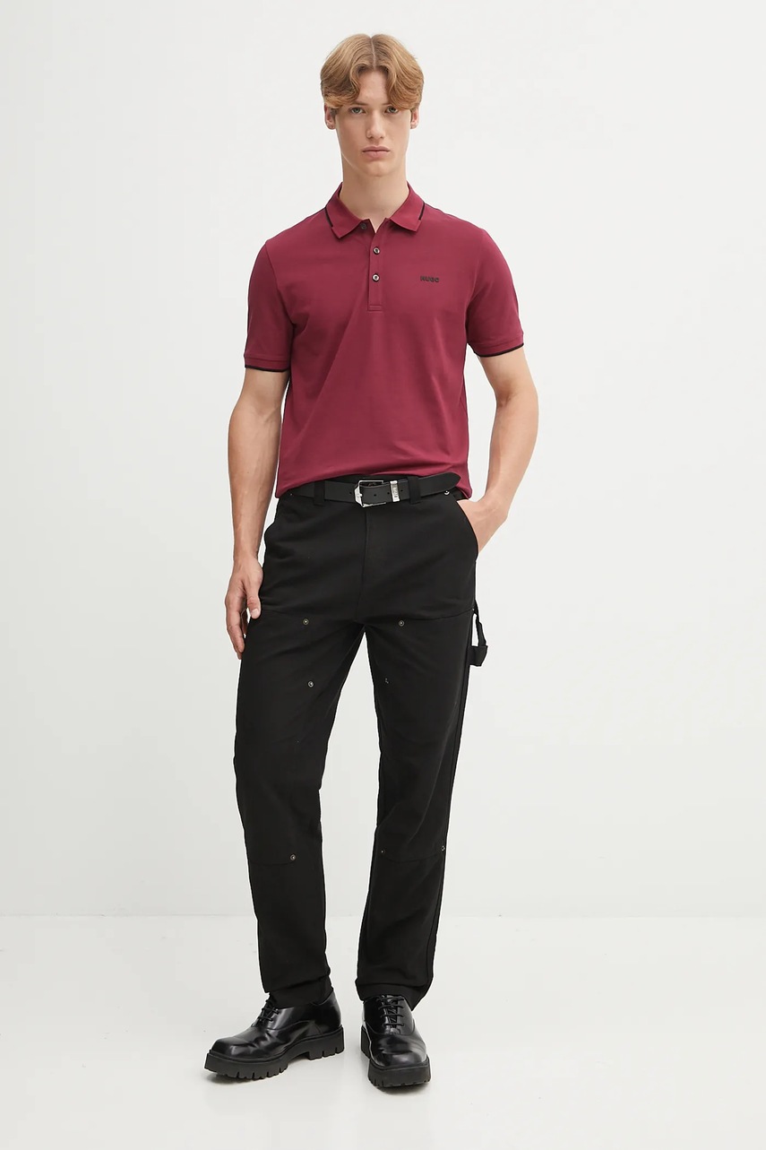 Поло HUGO цвет чёрный однотонное 50467344