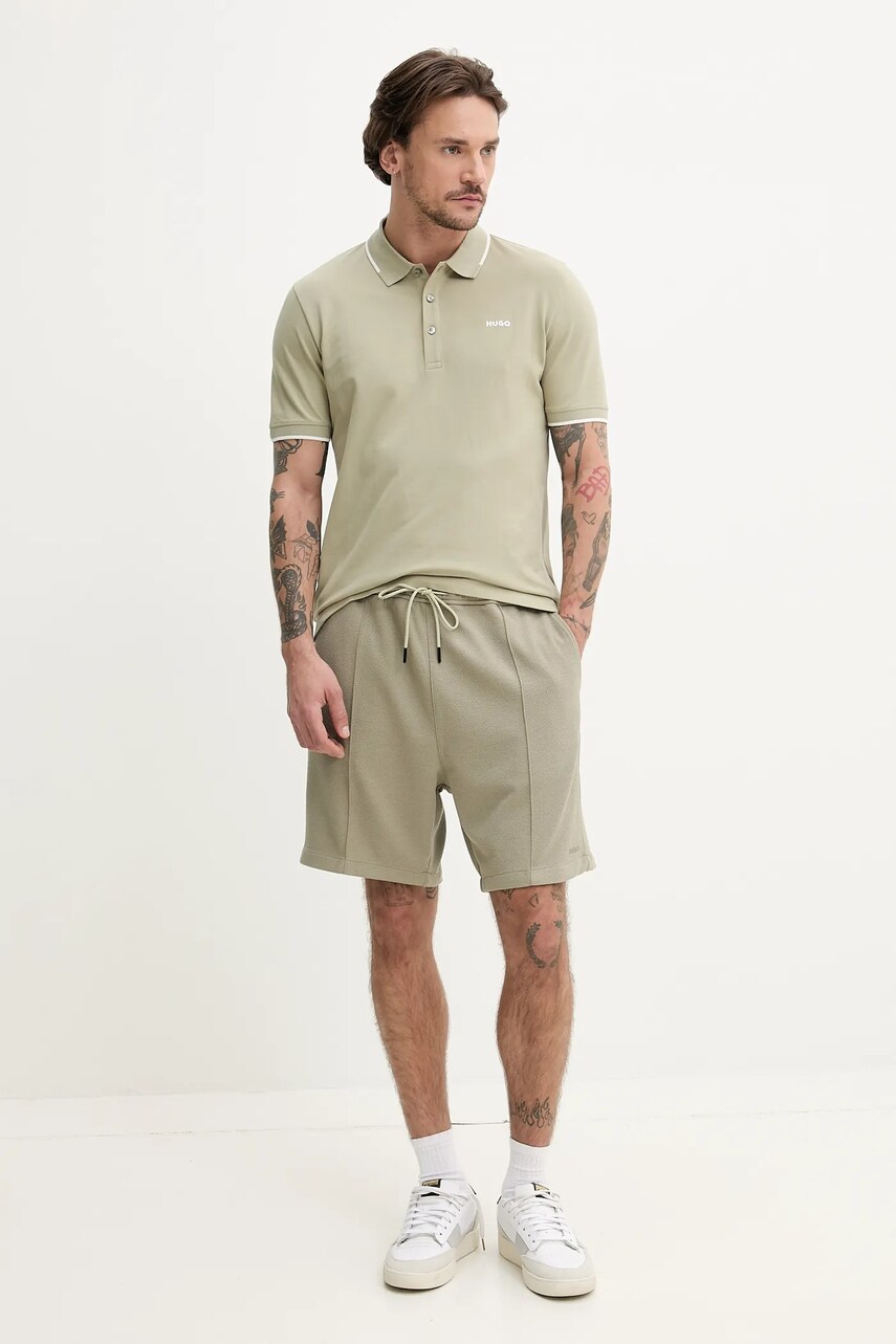 Поло HUGO мужское цвет чёрный однотонное 50467344 Поло HUGO мужское цвет чёрный однотонное 50467344