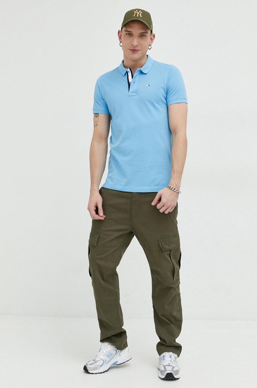 

Бавовняне поло Tommy Jeans однотонний