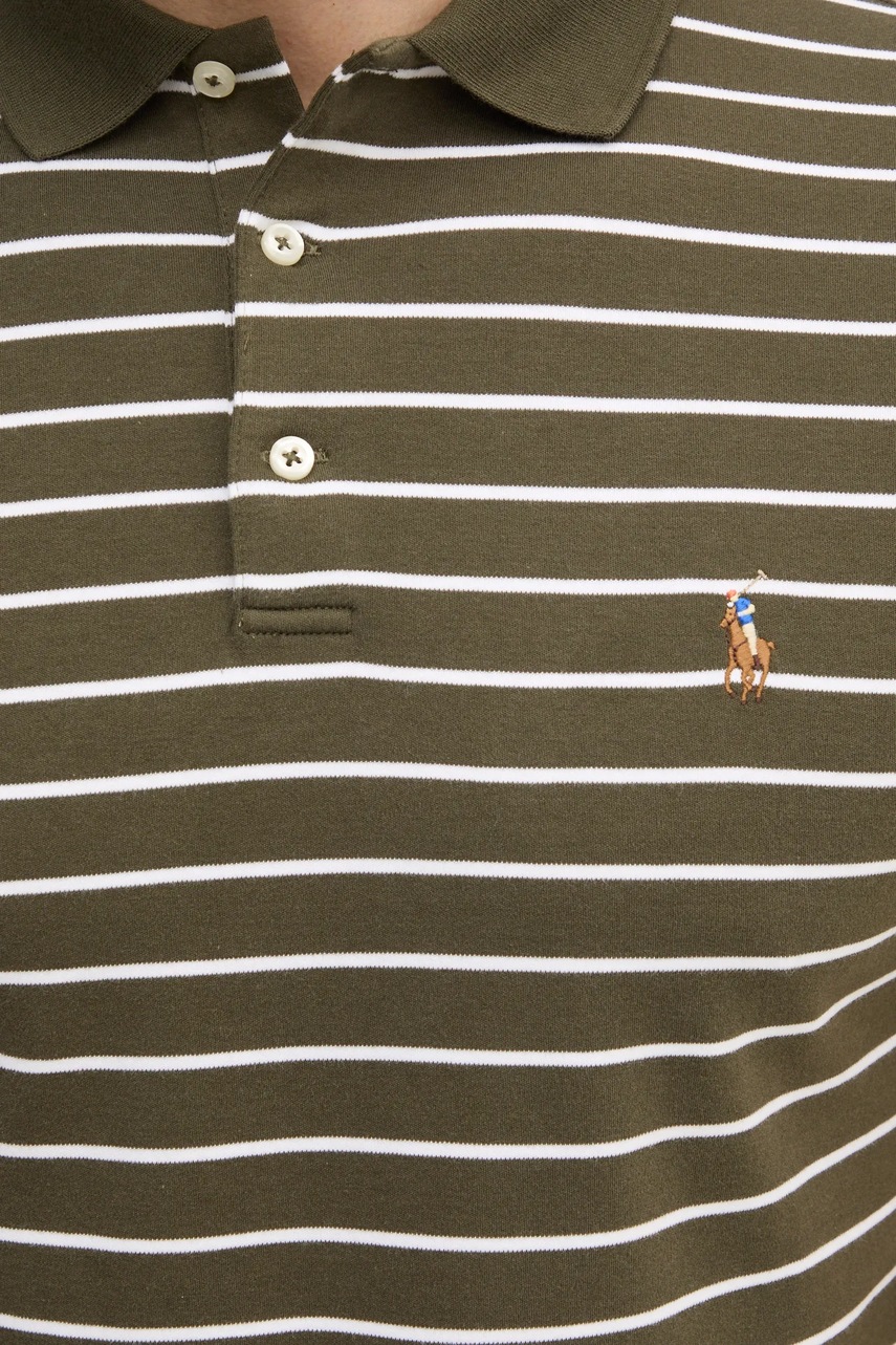 Бавовняне поло Polo Ralph Lauren колір коричневий візерунок 