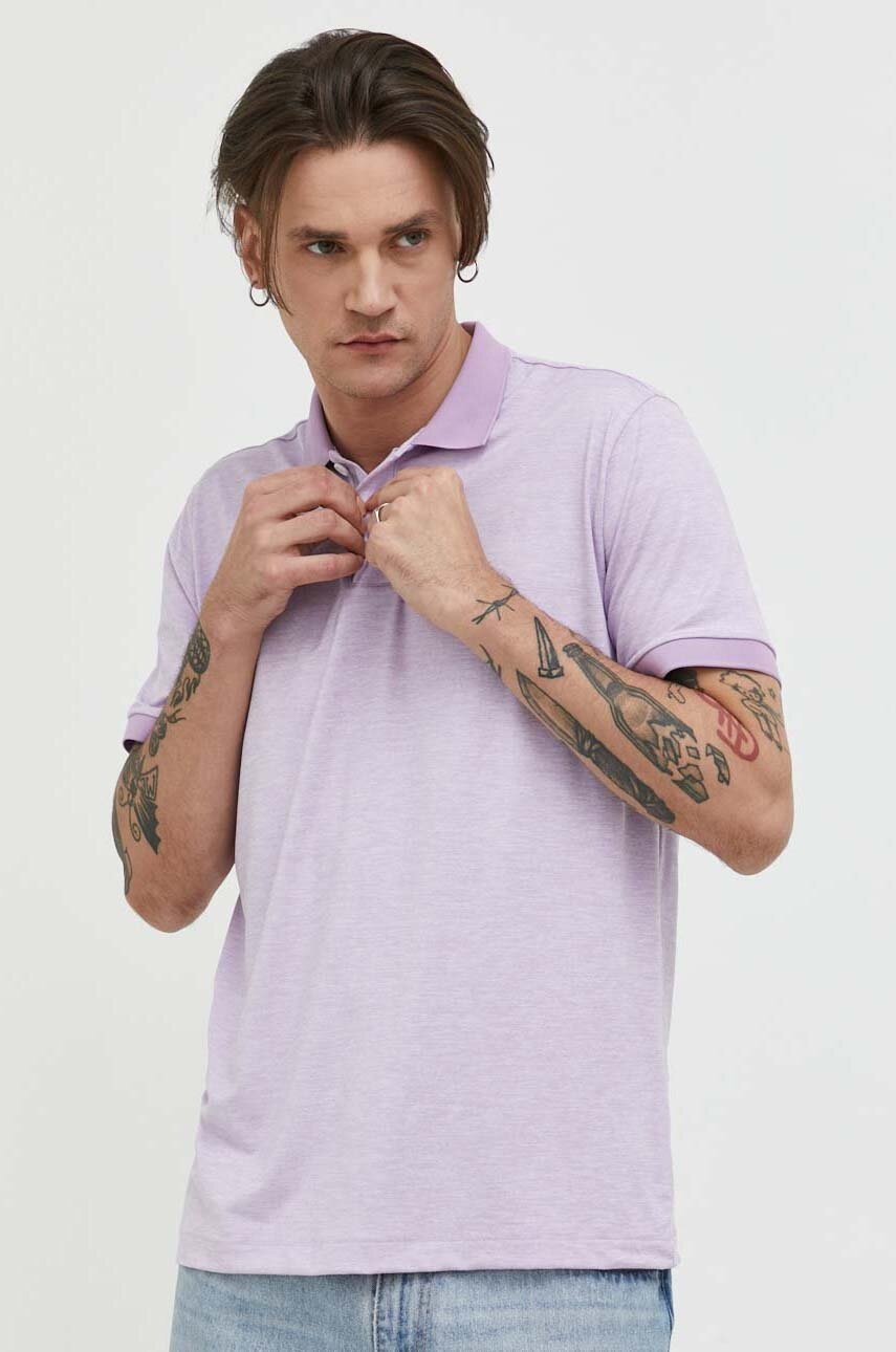 Abercrombie & Fitch Tricou Polo Barbati, Culoarea Violet, Melanj