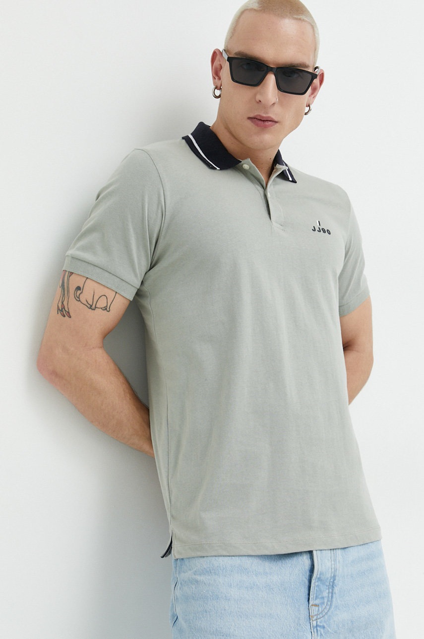 

Тениска с яка Jack & Jones JJEJOE в зелено с апликация, Зелен