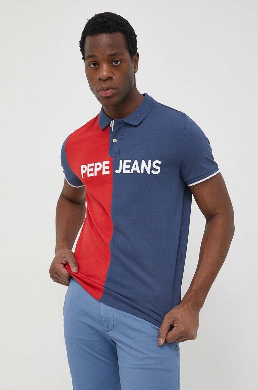 Pepe Jeans Polo De Bumbac Jan Cu Imprimeu