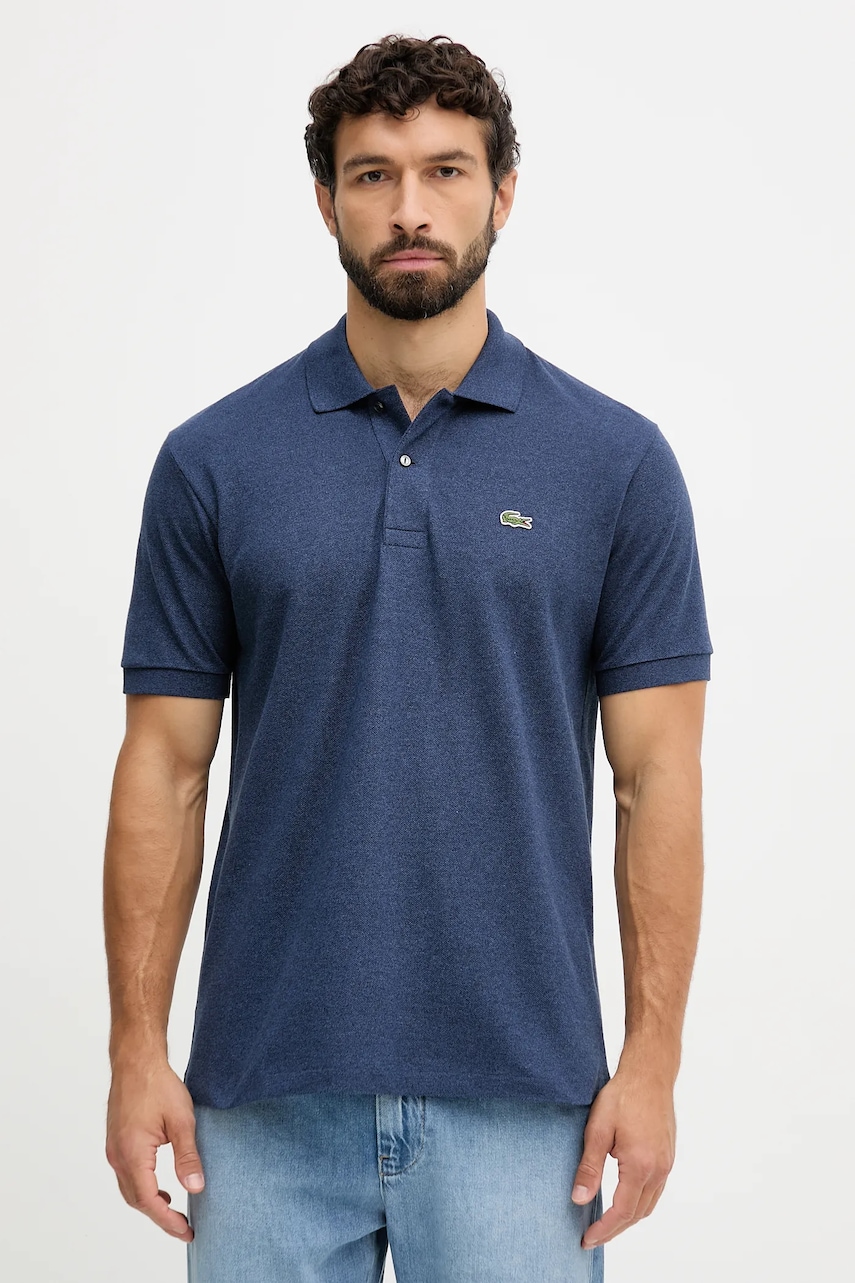 Lacoste polo de bumbac culoarea gri, melanj