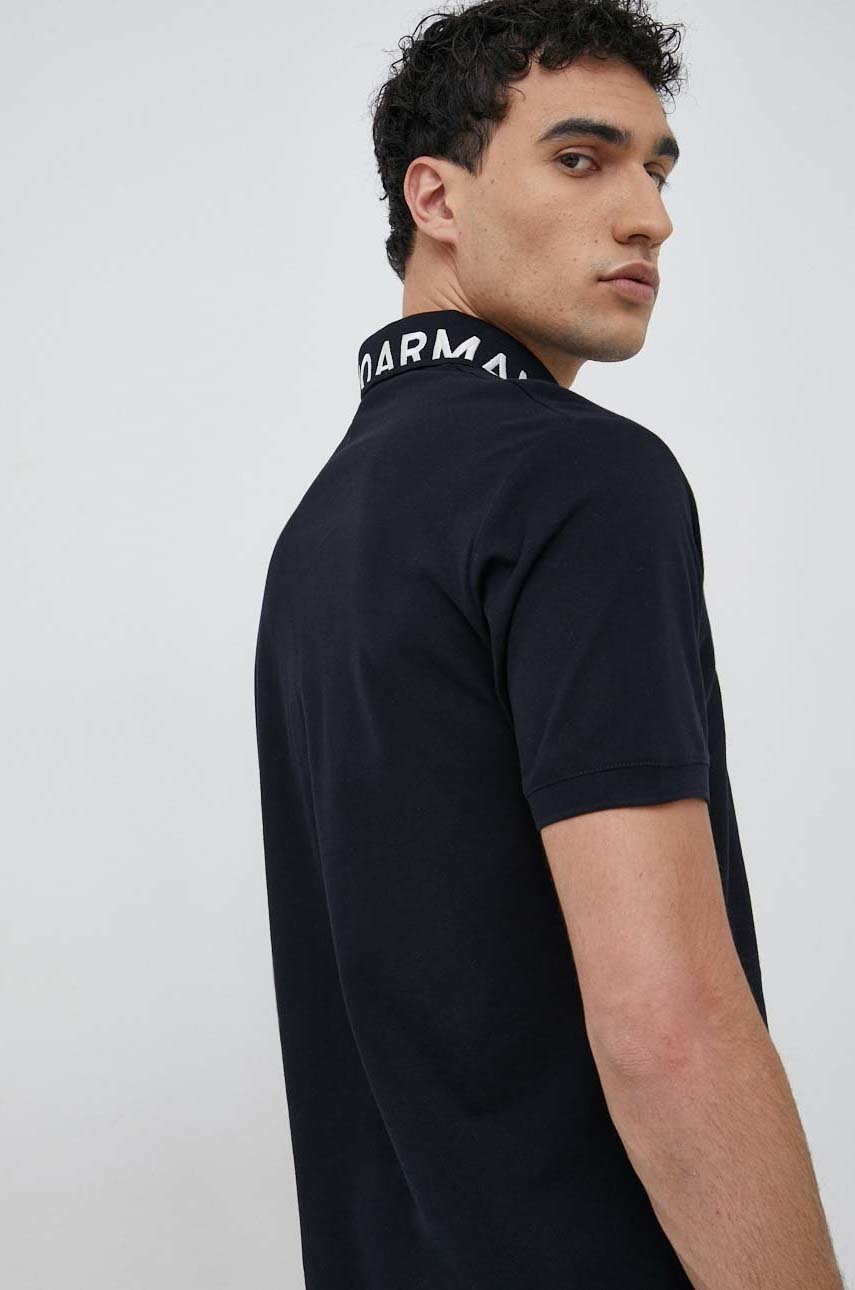 

Бавовняне поло Emporio Armani колір синій з аплікацією