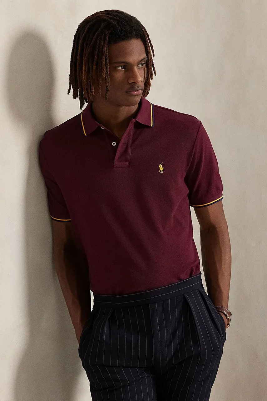Levně Bavlněné polo tričko Polo Ralph Lauren modrá barva, 710842621