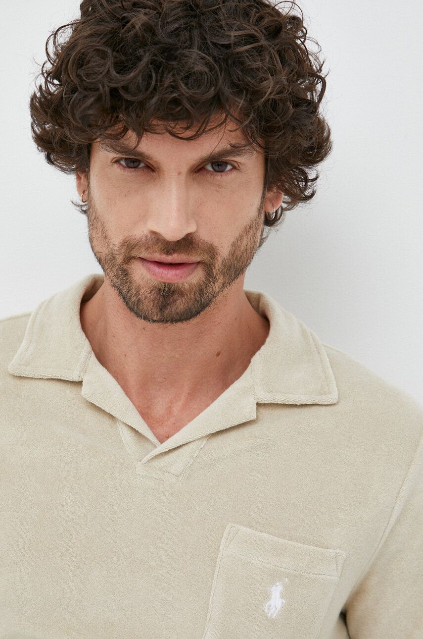 Levně Polo tričko Polo Ralph Lauren béžová barva