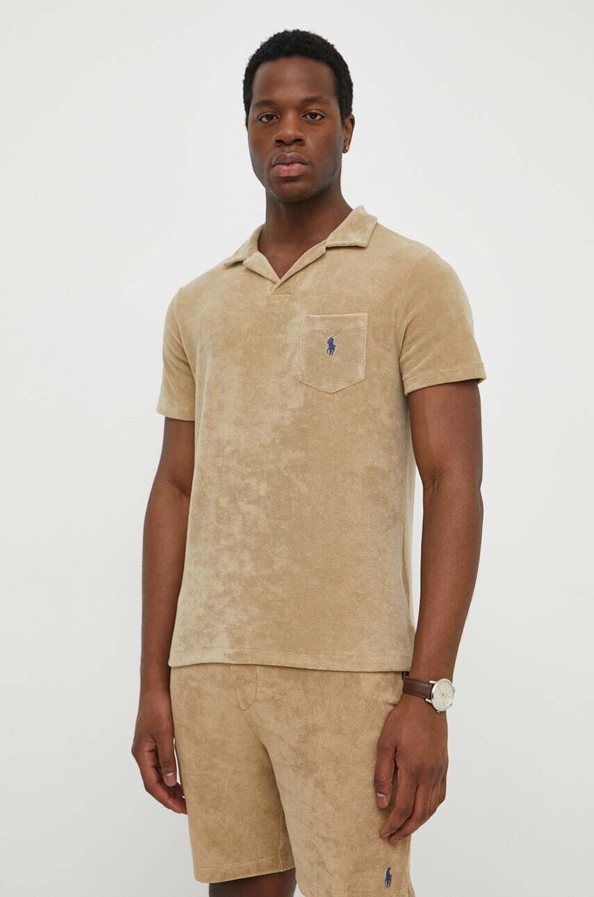 Levně Polo tričko Ralph Lauren béžová barva, 710901044