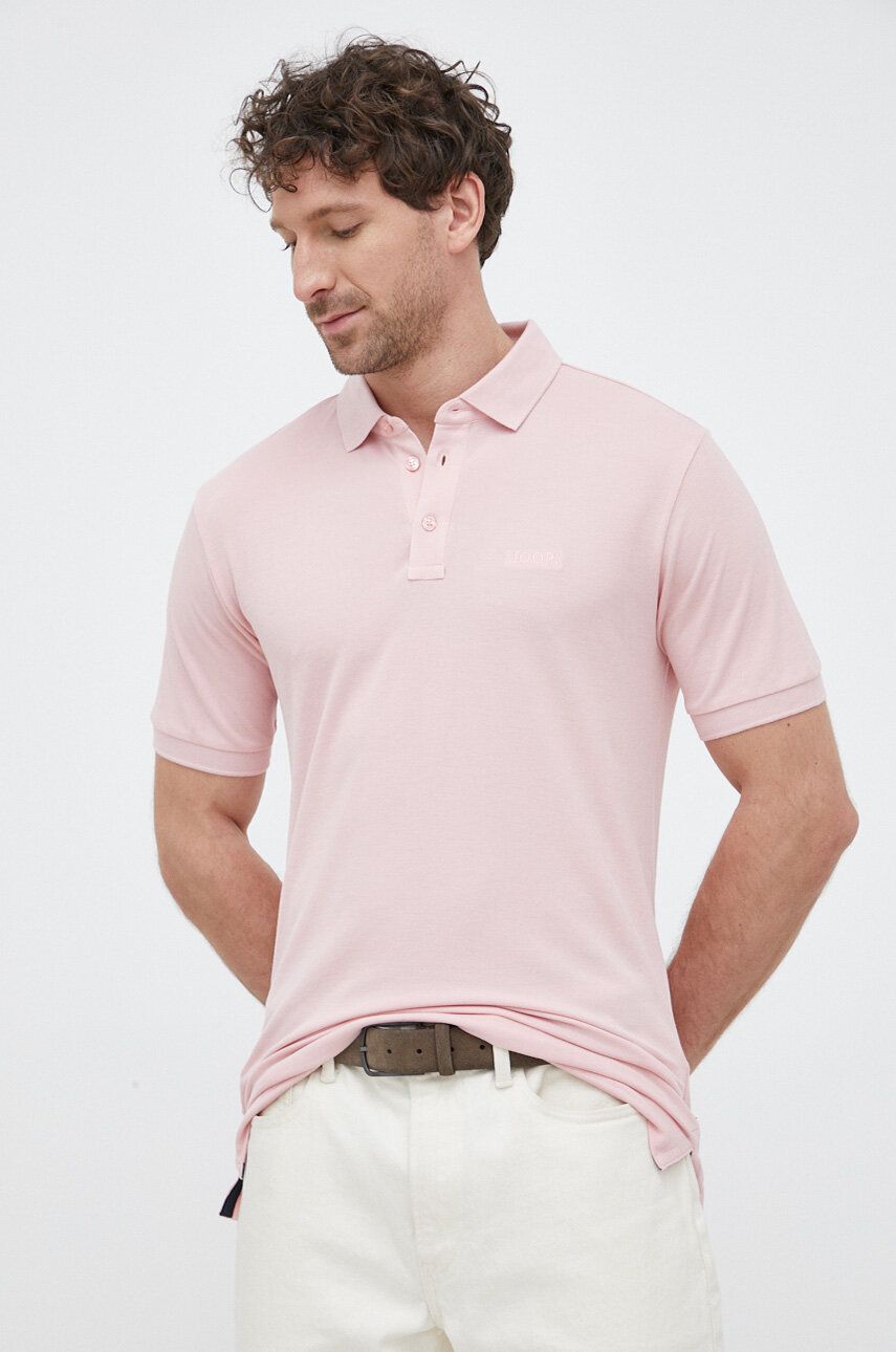 Bavlněné polo tričko Joop! růžová barva - růžová -  100 % Bavlna