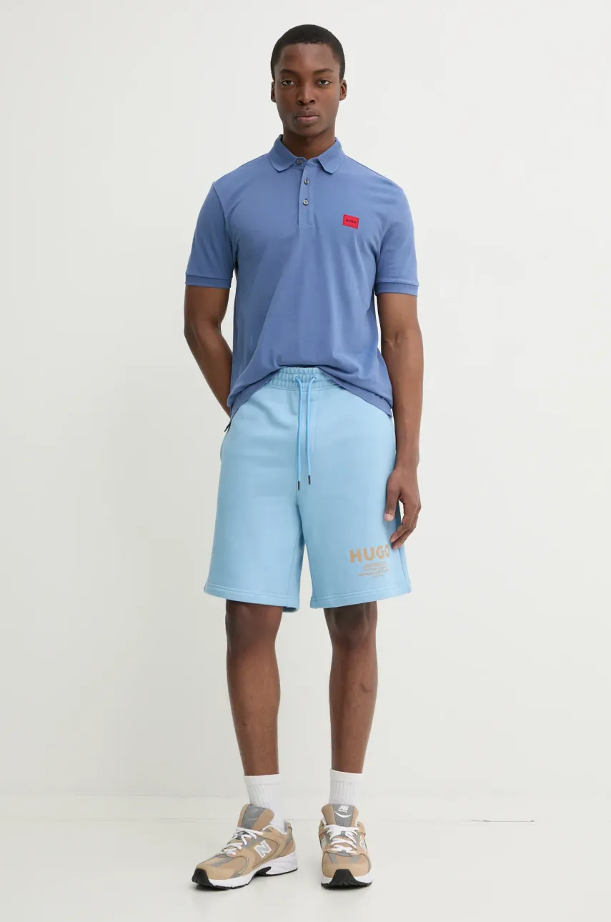 Хлопковое поло HUGO с аппликацией Хлопковое поло HUGO с аппликацией