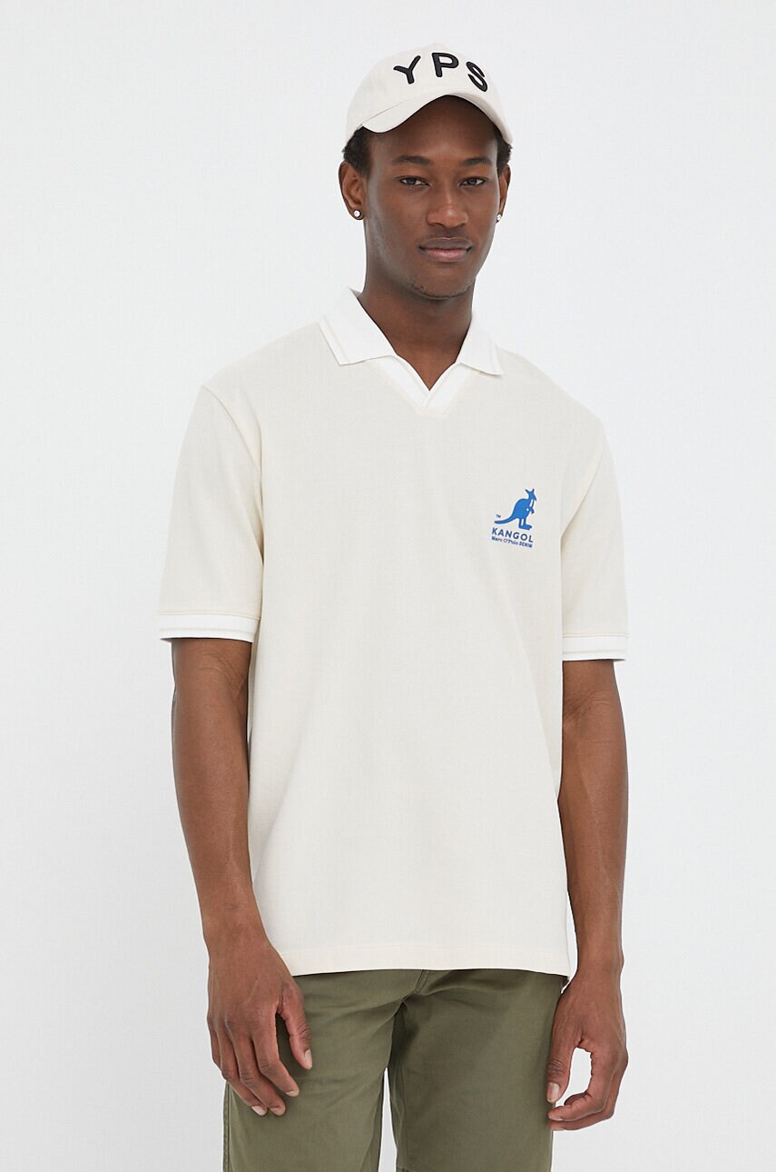 Marc o'polo polo de bumbac x kangol culoarea bej, cu imprimeu