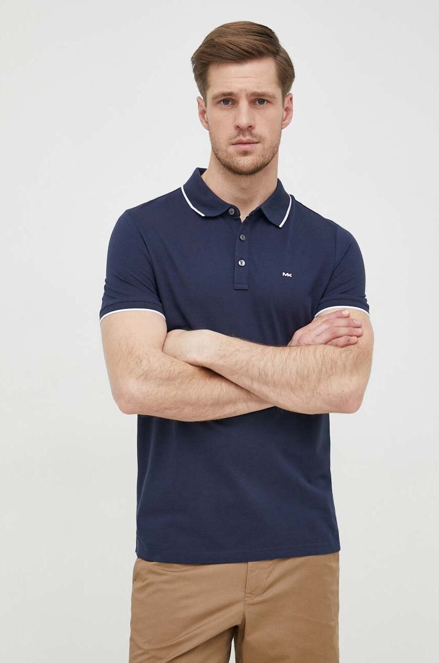 Michael Kors Tricou Polo Barbati, Culoarea Albastru Marin, Neted