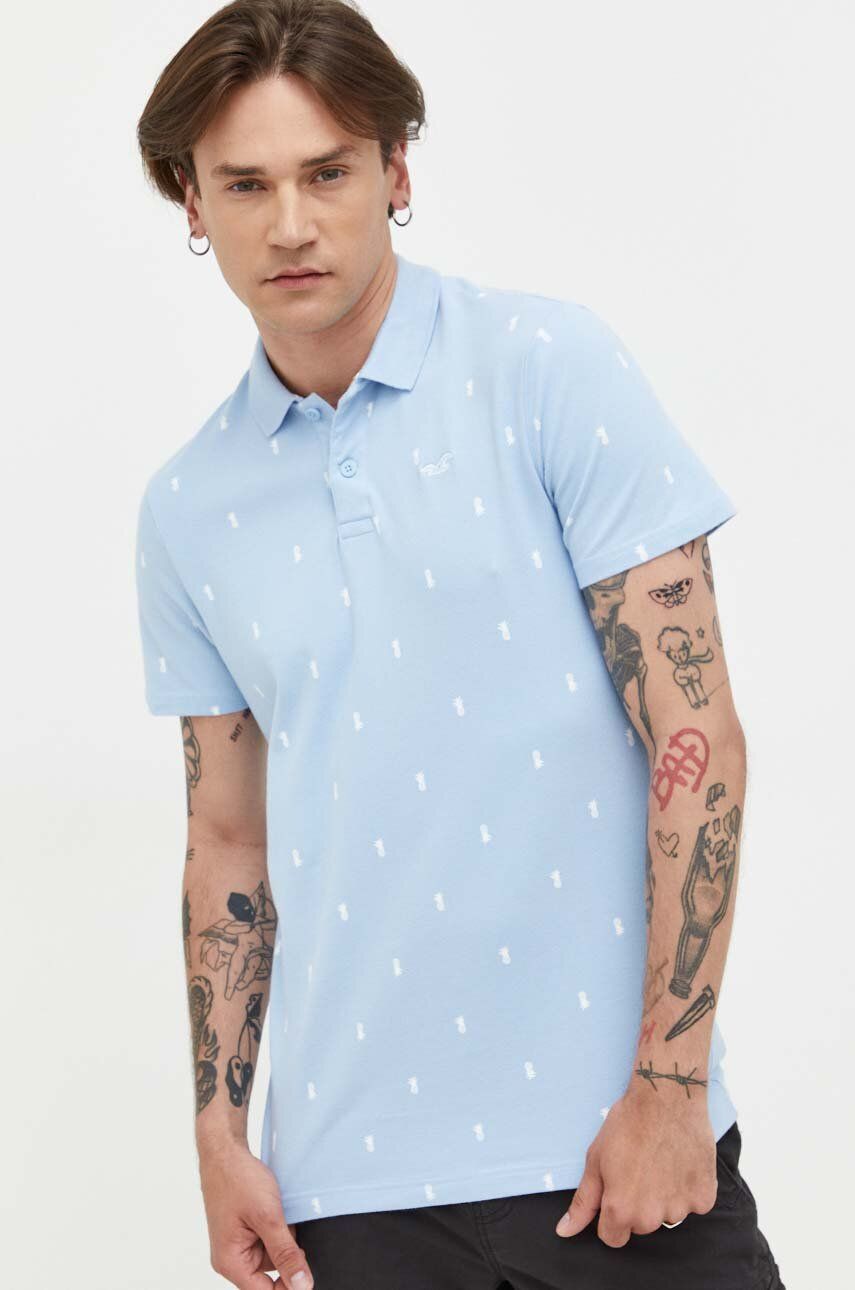 Polo tričko Hollister Co. - modrá -  98 % Bavlna