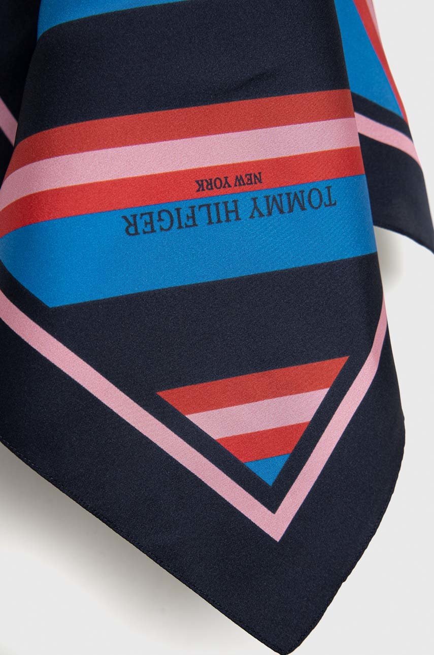 

Шелковый платок на шею Tommy Hilfiger цвет синий узор
