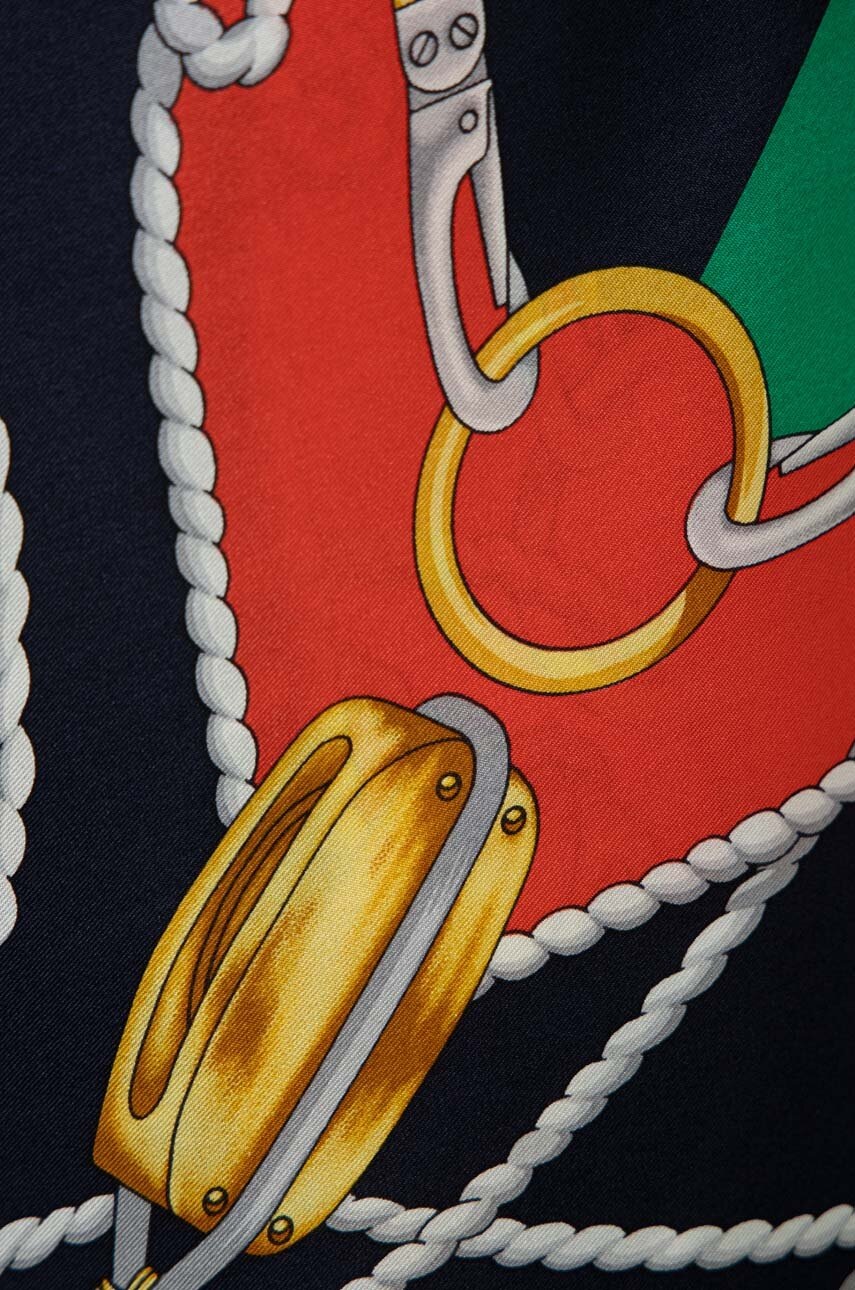 

Шовкова хустка Lauren Ralph Lauren колір синій візерунок