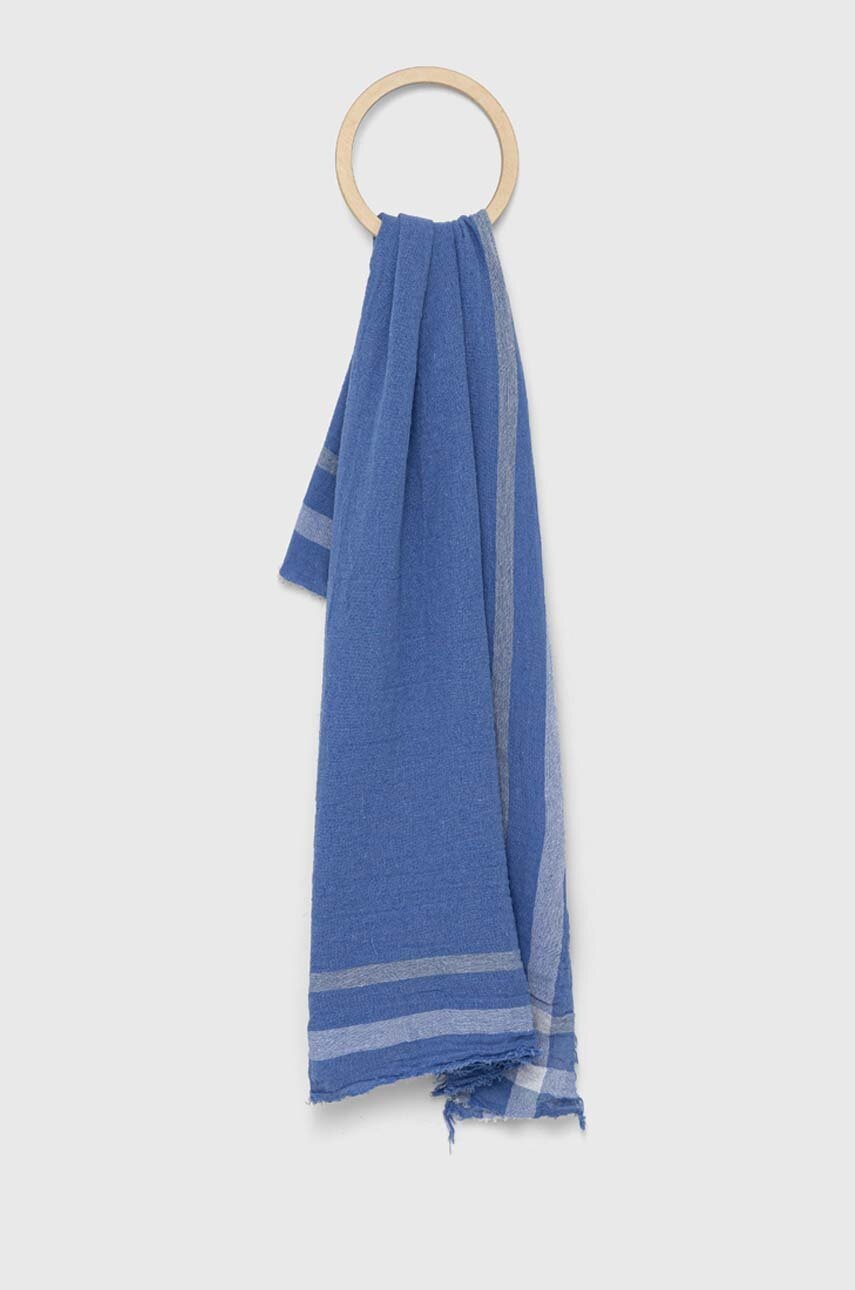 

Тънък шал United Colors of Benetton в синьо с десен, Син