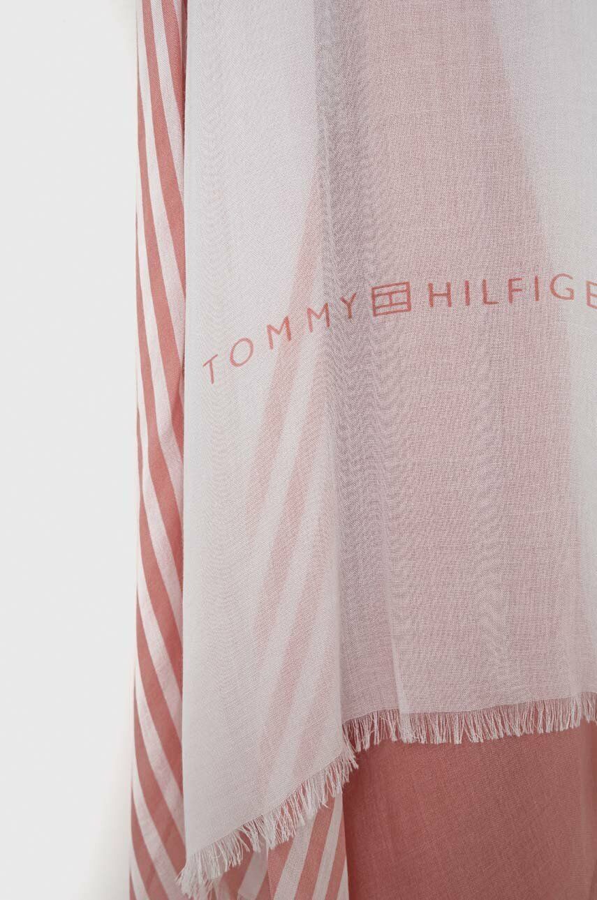 

Шарф Tommy Hilfiger жіночий колір рожевий візерунок