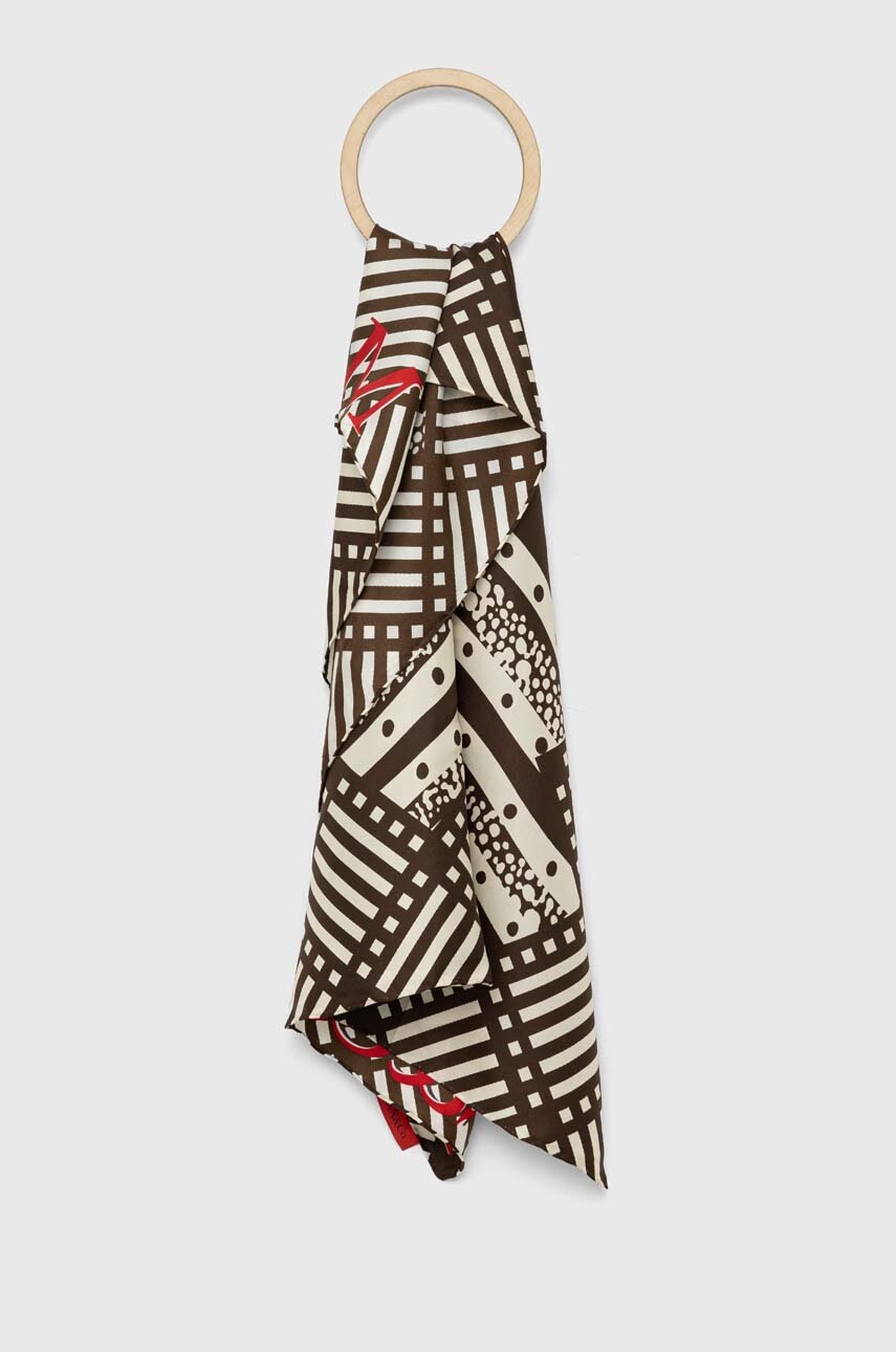 

Копринено шалче MAX&Co. X Duro Olowu в кафяво с десен, Кафяв