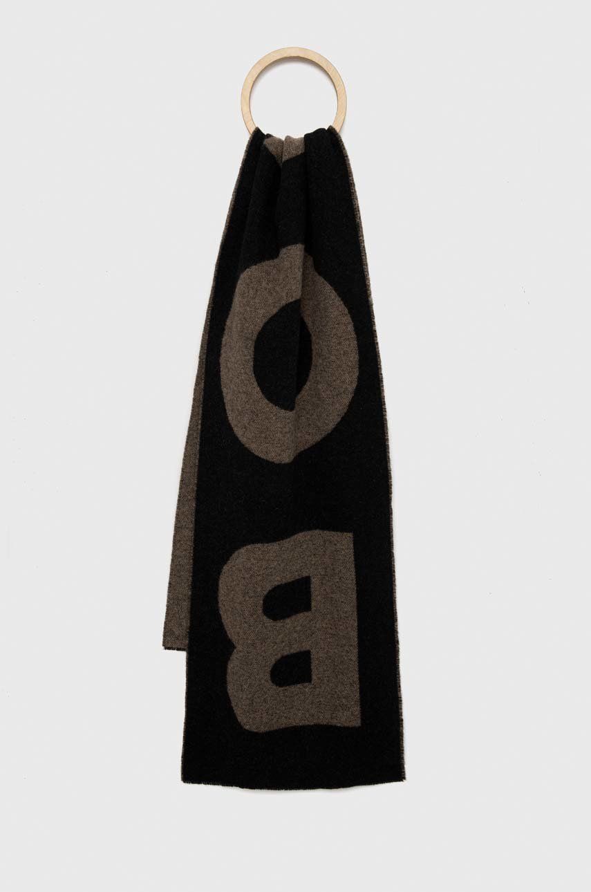 BOSS esarfa de lana culoarea negru, modelator Accesorii imagine noua