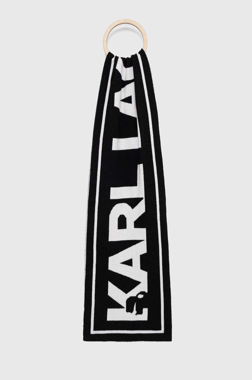 Karl Lagerfeld esarfa din amestec de lana culoarea negru, modelator Accesorii