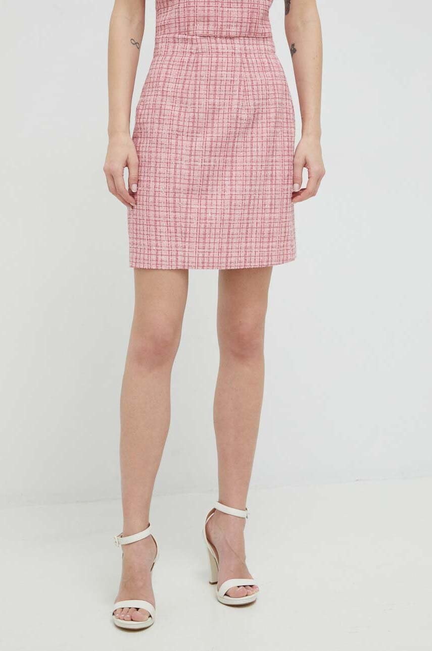 

Спідниця Guess колір рожевий mini пряма