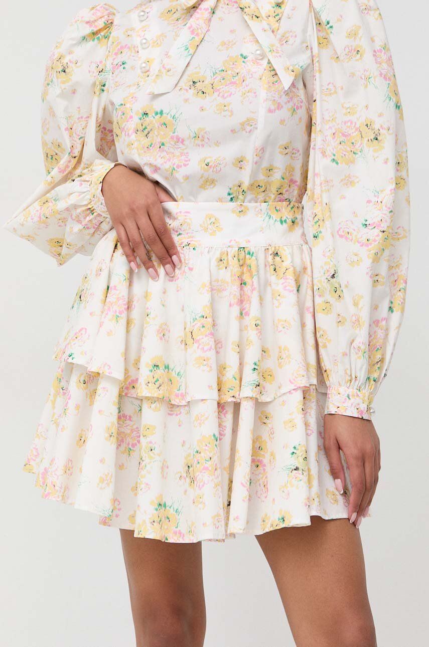 E-shop Bavlněná sukně Custommade Robyn bílá barva, mini, áčková