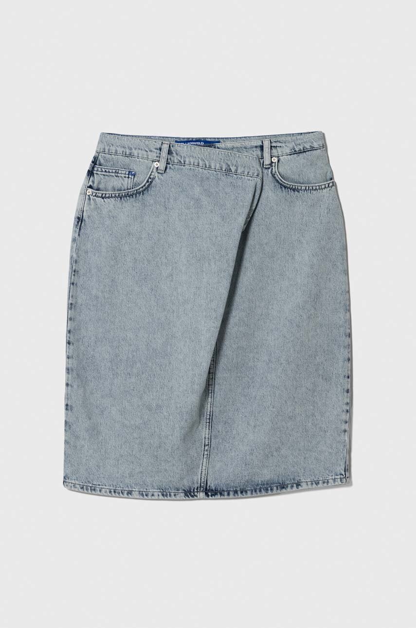 

Дънкова пола Karl Lagerfeld Jeans в синьо къса с кройка тип молив, Син