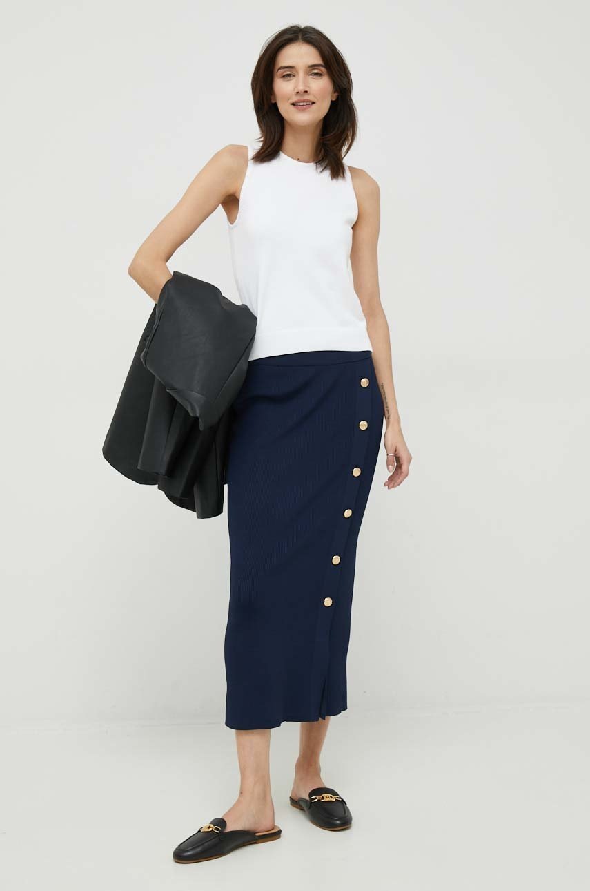 

Юбка Lauren Ralph Lauren цвет синий midi прямая