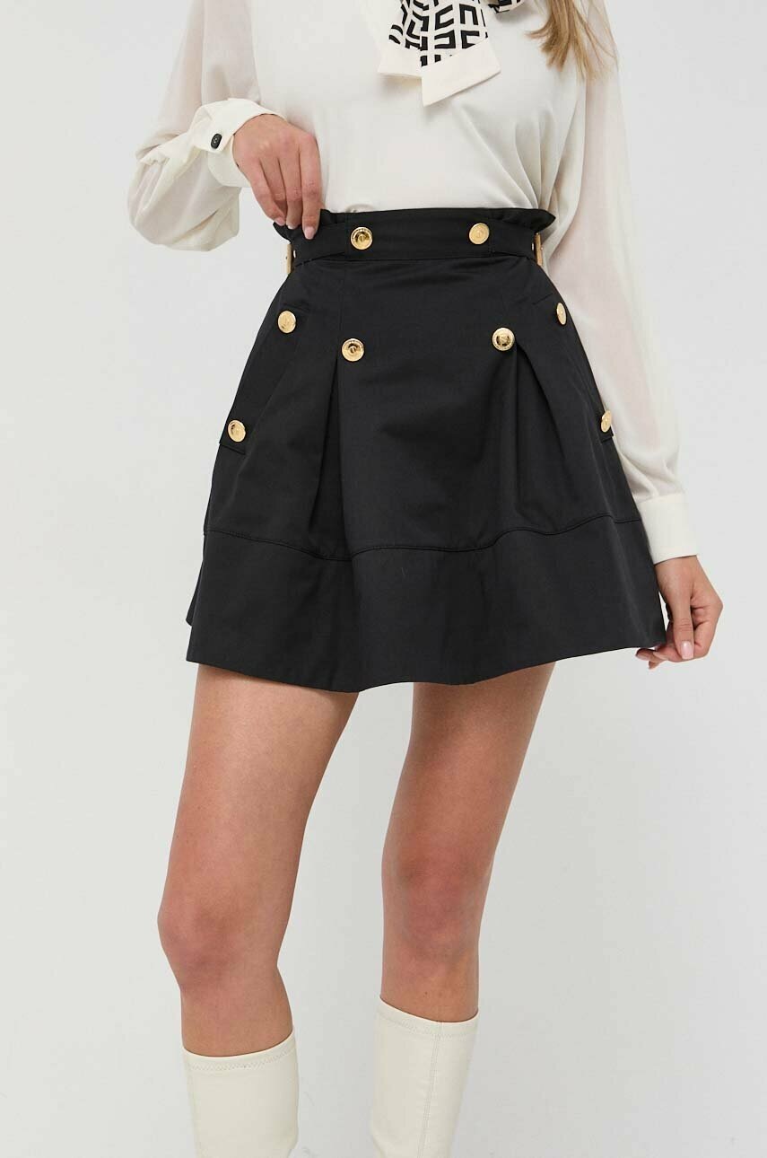 

Спідниця Elisabetta Franchi колір чорний mini розкльошена