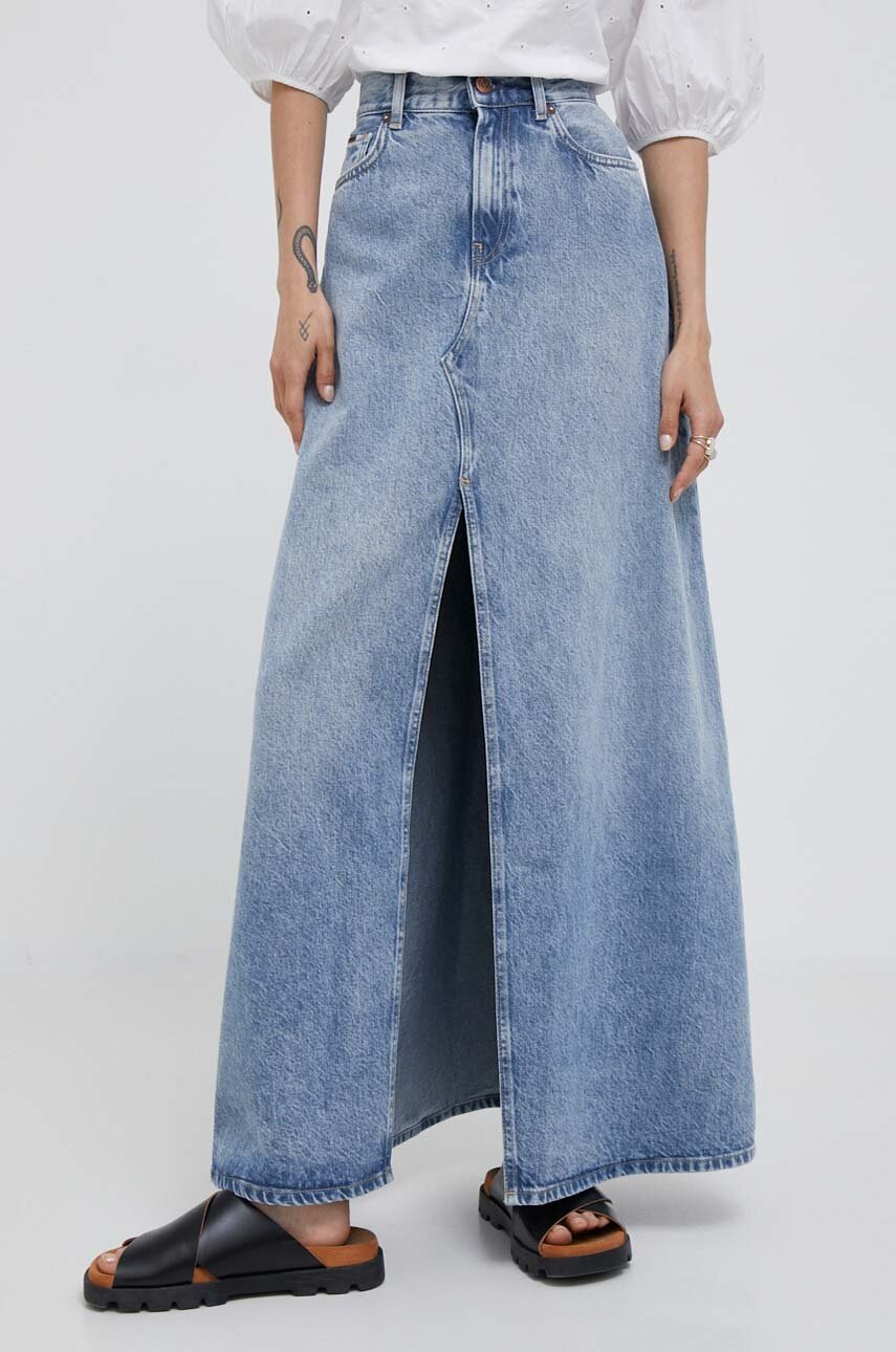 

Джинсова спідниця Pepe Jeans maxi розкльошена