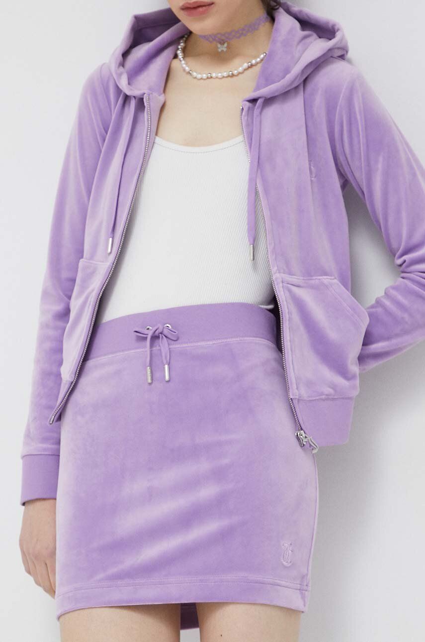 Sukně Juicy Couture Robbie fialová barva, mini, pouzdrová - fialová -  95 % Polyester