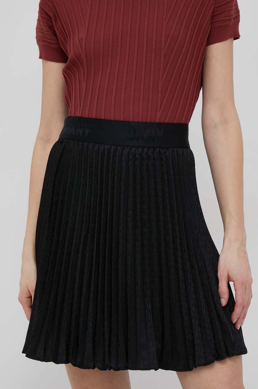 

Спідниця Dkny колір чорний mini розкльошена