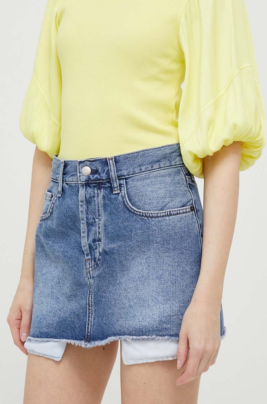 Sisley Fusta Jeans Mini, Drept