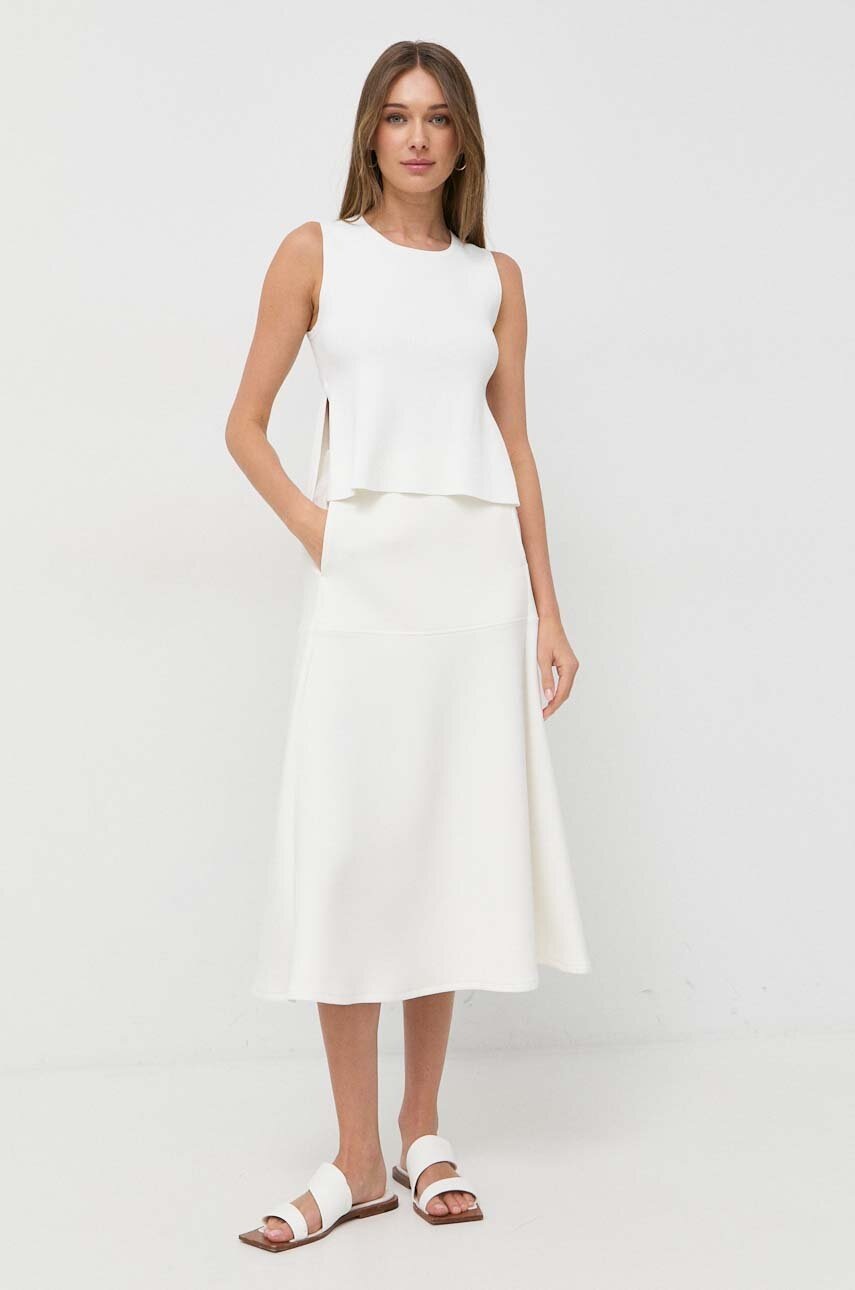 

Спідниця Max Mara Leisure колір бежевий maxi розкльошена