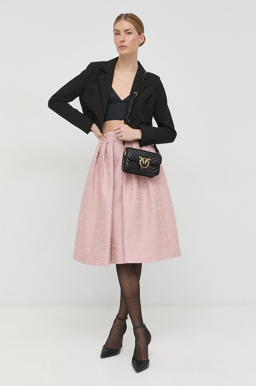 

Юбка Pinko цвет розовый mini расклешённая