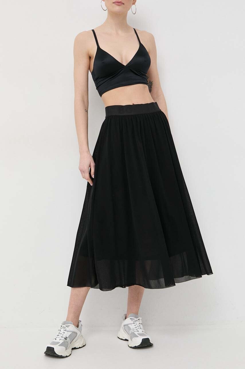 BOSS fusta culoarea negru, midi, evazati 2023 ❤️ Pret Super answear imagine noua 2022