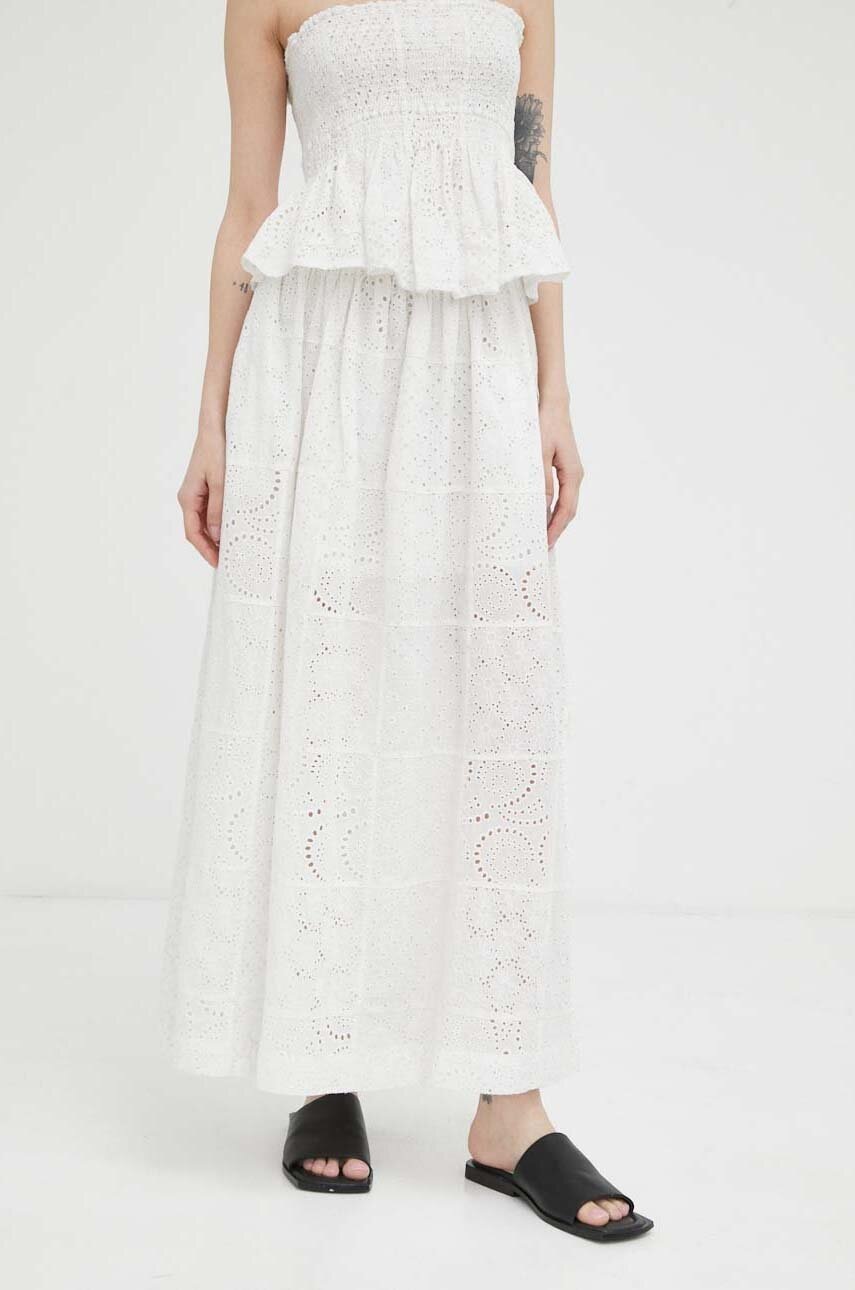 Βαμβακερή φούστα Herskind χρώμα: άσπρο φωτογραφία