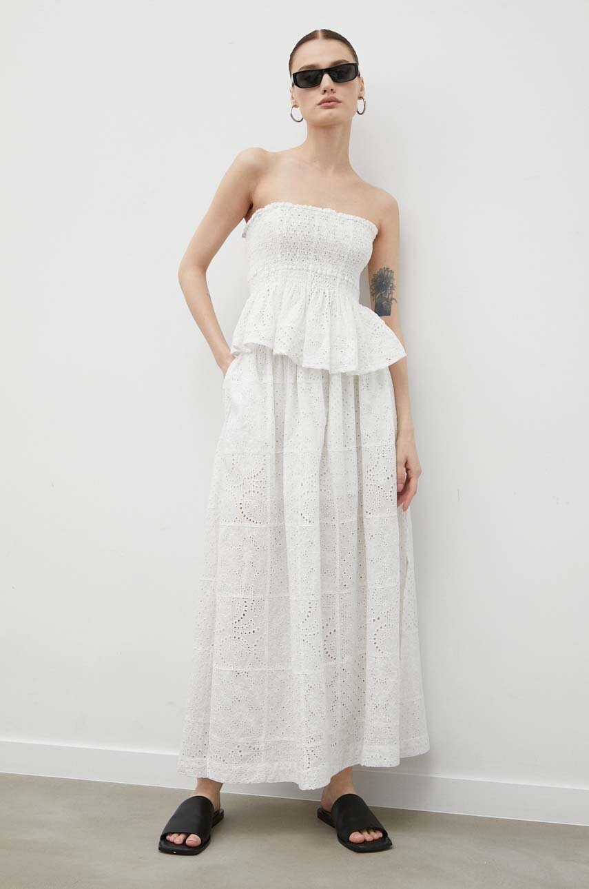 Βαμβακερή φούστα Herskind χρώμα: άσπρο φωτογραφία