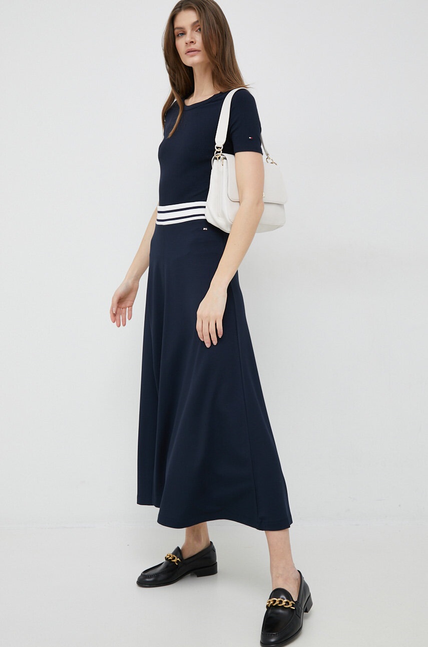 

Юбка Tommy Hilfiger цвет синий maxi расклешённая