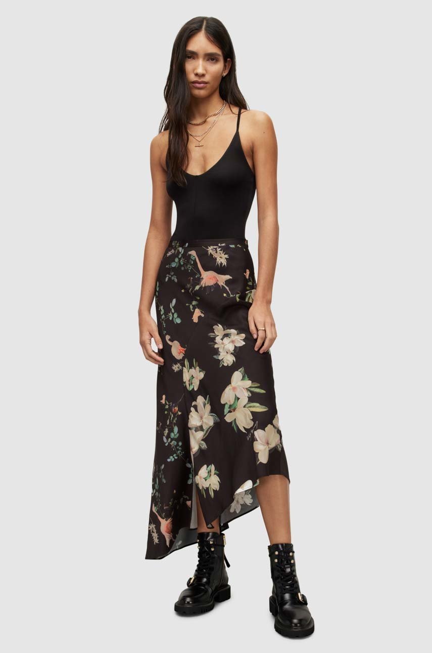 

Юбка AllSaints цвет чёрный midi прямая