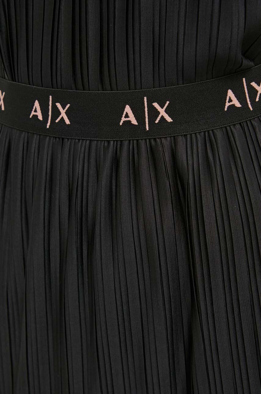 Armani Exchange spódnica kolor czarny maxi rozkloszowana