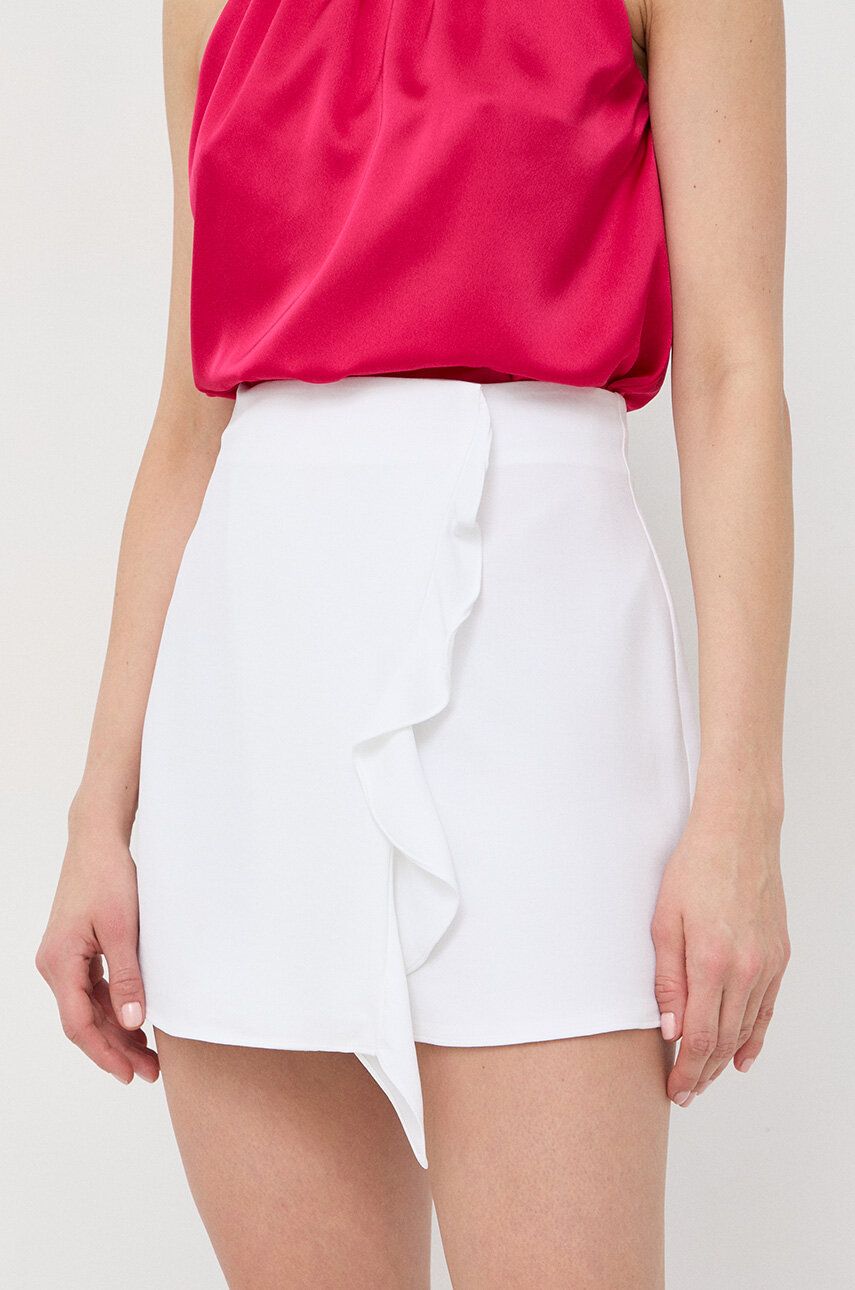 Sukně Armani Exchange bílá barva, mini, áčková - bílá -  100 % Polyester