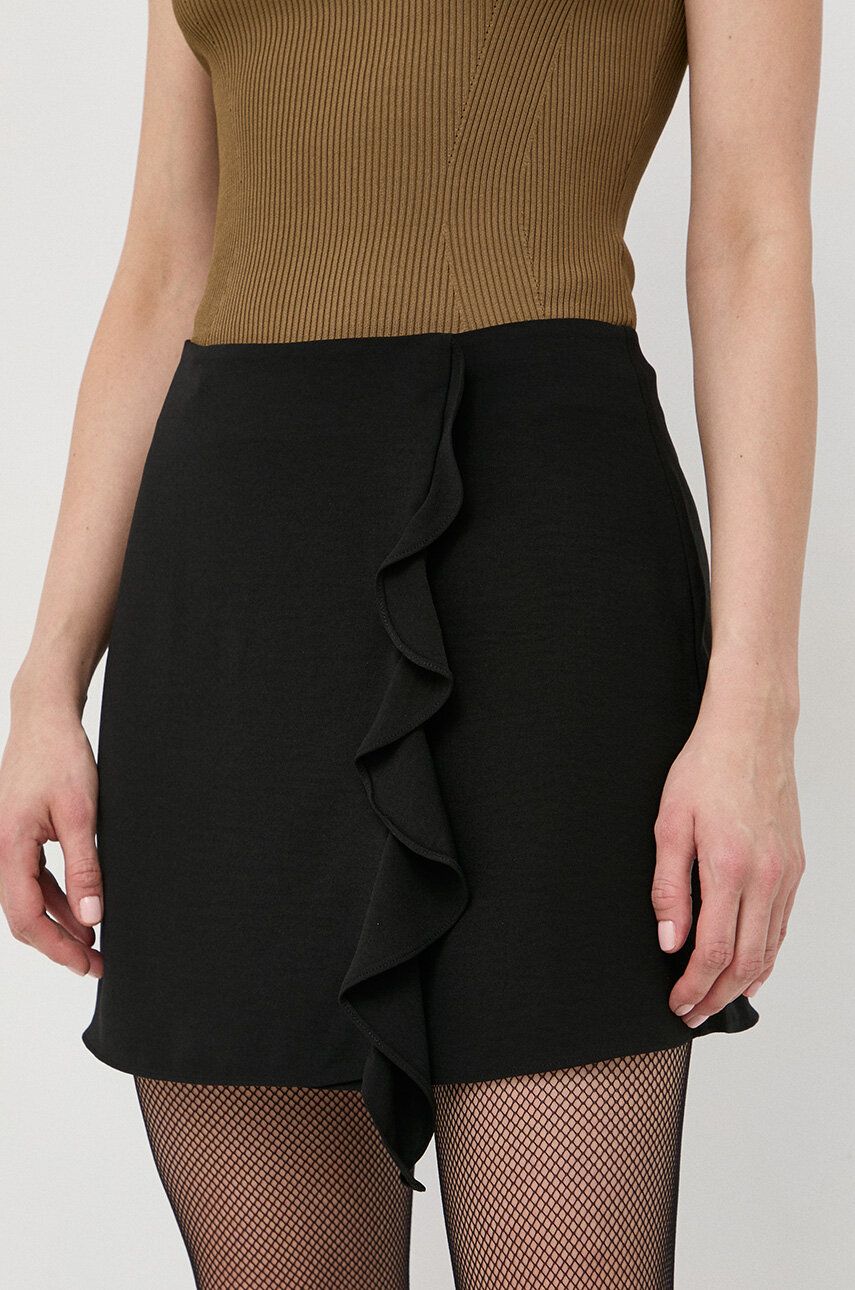 Sukně Armani Exchange černá barva, mini, áčková