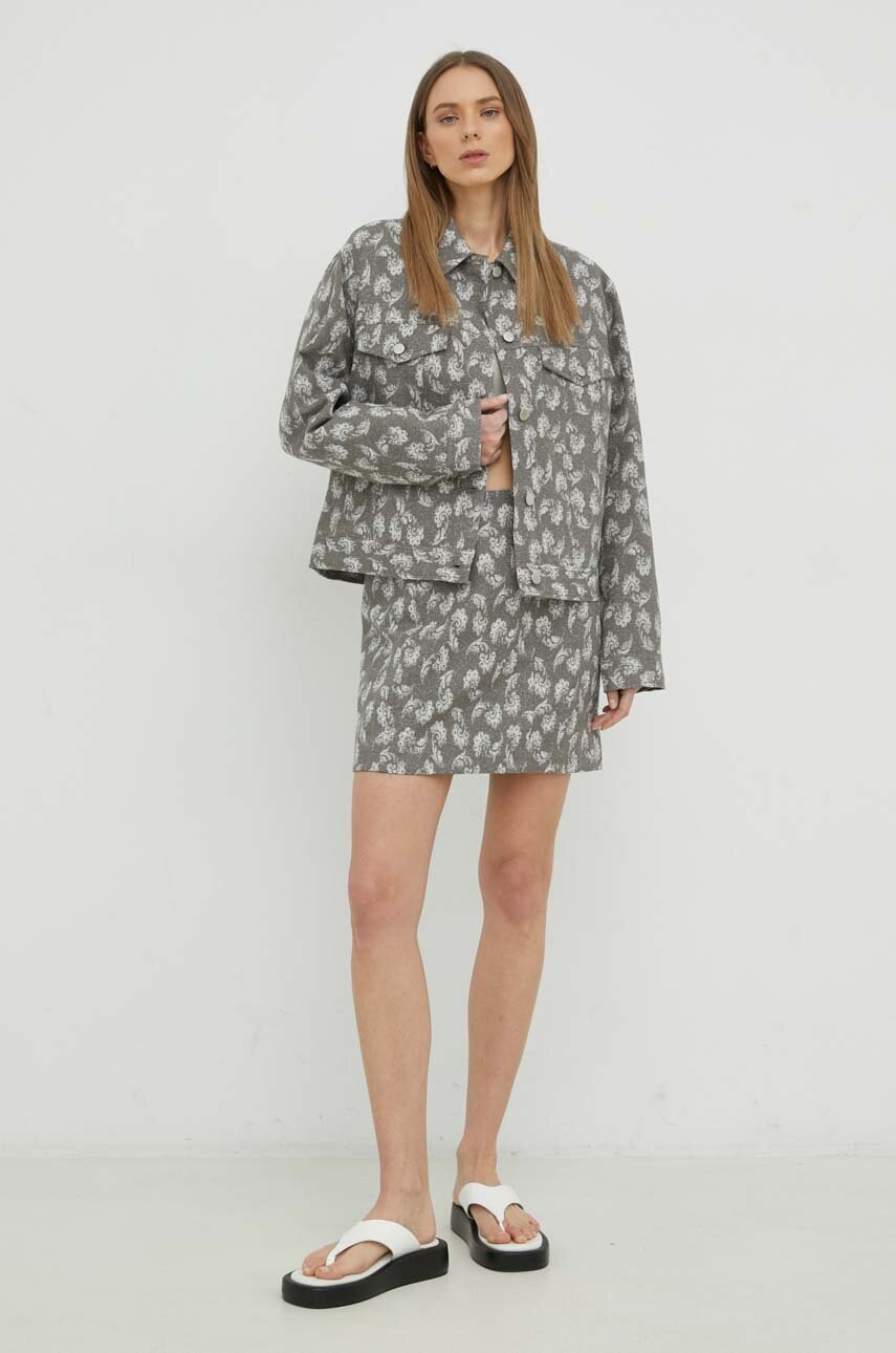 Φούστα Samsoe Samsoe χρώμα: γκρι φωτογραφία