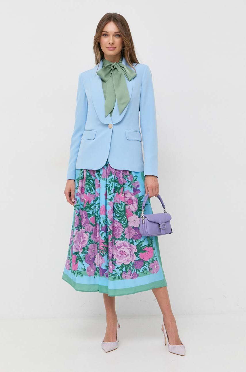 Hedvábná sukně Weekend Max Mara midi, áčková - vícebarevná -  100 % Hedvábí