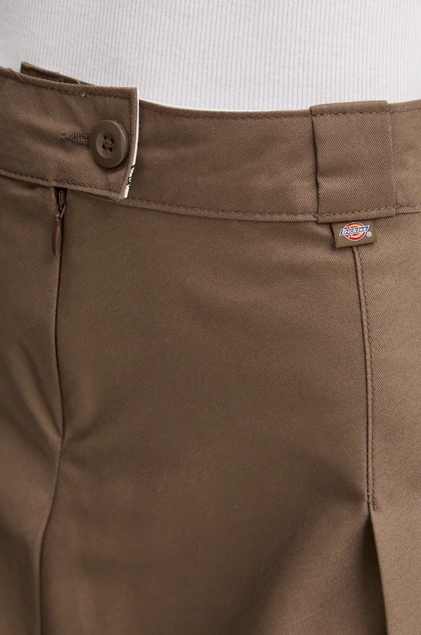 Φούστα Dickies χρώμα: καφέ φωτογραφία